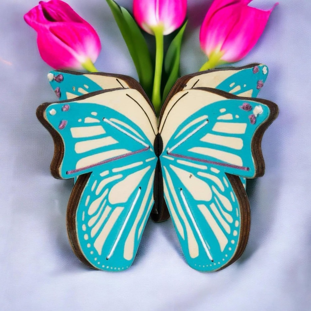 Primitives By Kathy Wooden Stitched Standup Home Décor • Butterfly